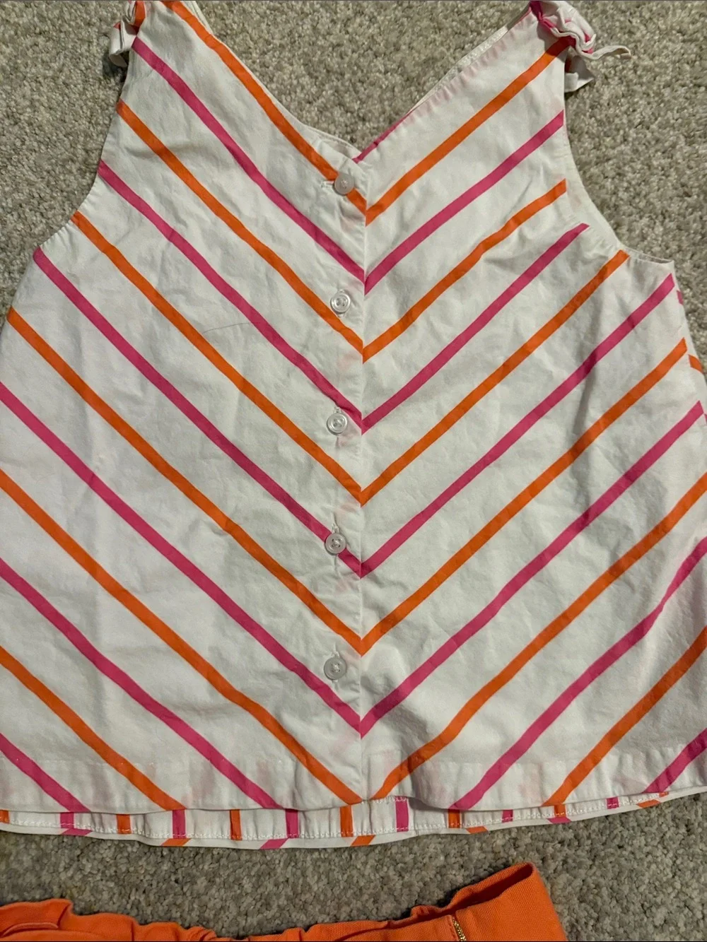 Girls Janie and Jack Summer Striped Tank & Orange Shorts Set